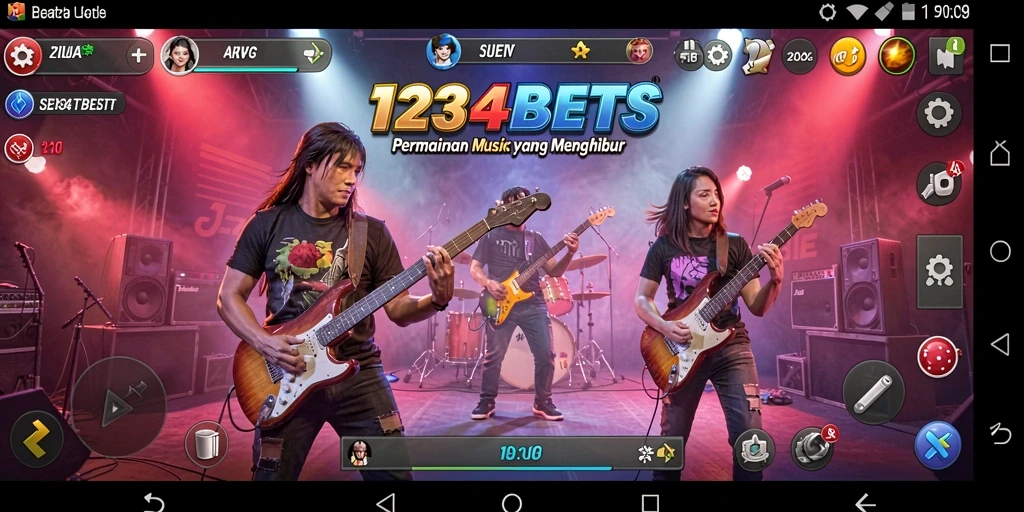 Tampilan gameplay menarik dari 1234BETS dengan berbagai pilihan musik.