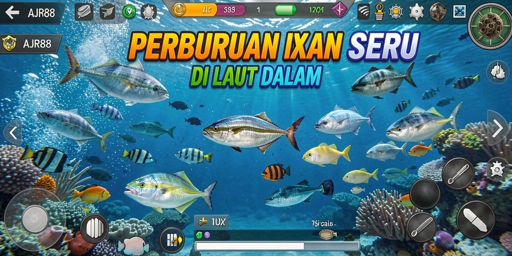 Tampilan gameplay Tembak Ikan yang seru dan mendebarkan.