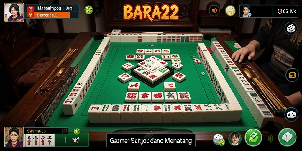 Tampilan gameplay Mahjong seru BARA22 yang memukau.