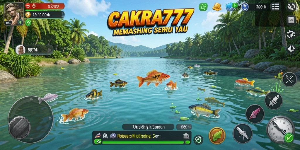 Tampilan gameplay CAKRA777 yang menarik dalam suasana memancing.