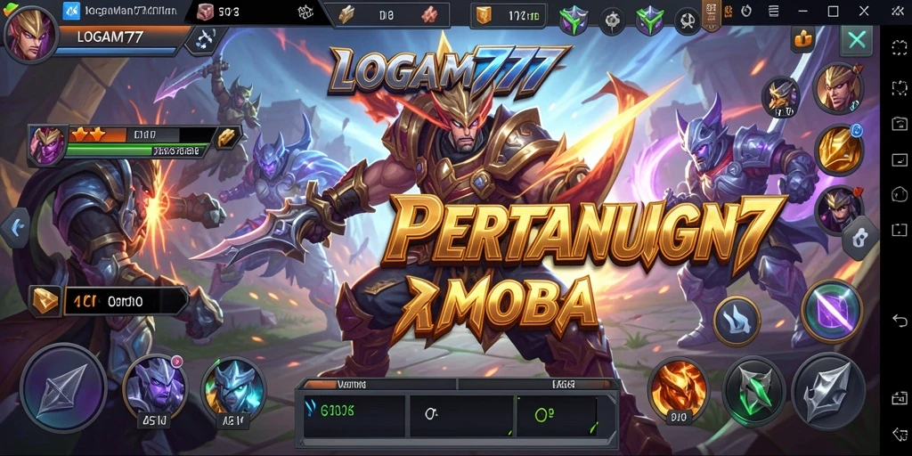Tampilan menarik dari gameplay pertarungan tim di LOGAM777.