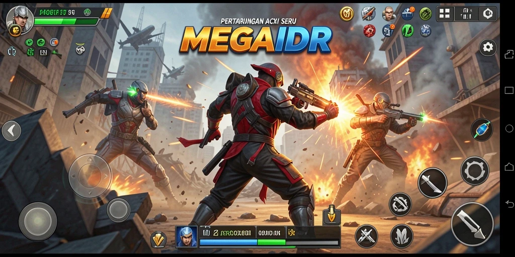 Screenshot menampilkan pertarungan seru di MEGAIDR.