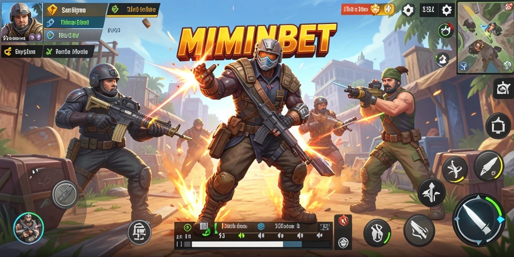 Tampilan gameplay seru dalam MIMINBET yang menampilkan aksi Battle Royale.