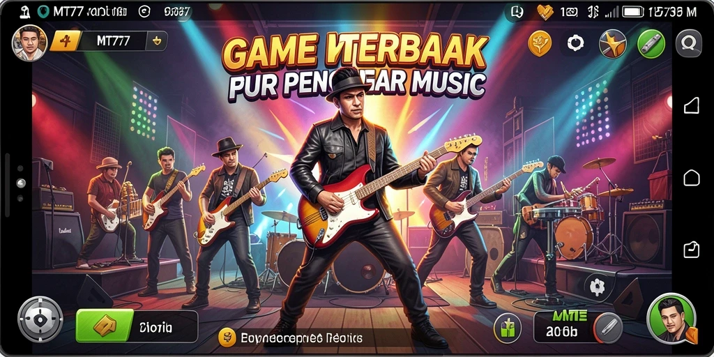Tampilan screenshot utama MT777 menampilkan keseruan gameplay musik.