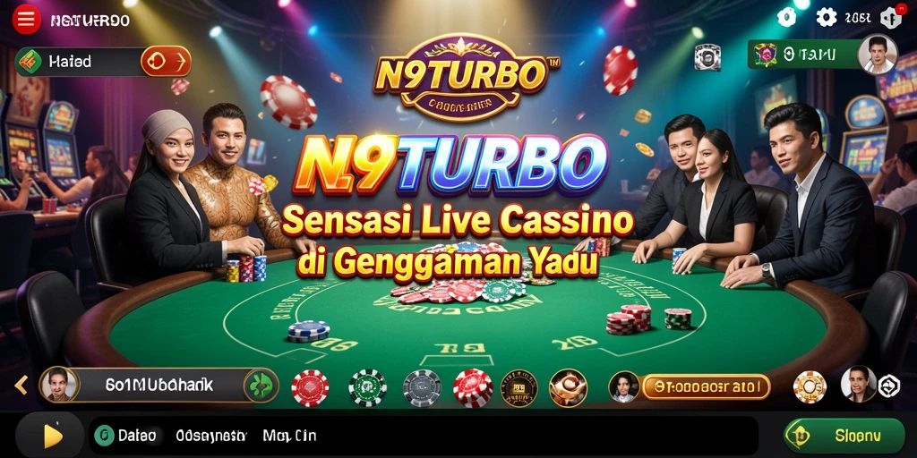 Screenshot menunjukkan dealer yang beraksi di N9TURBO Live Casino.