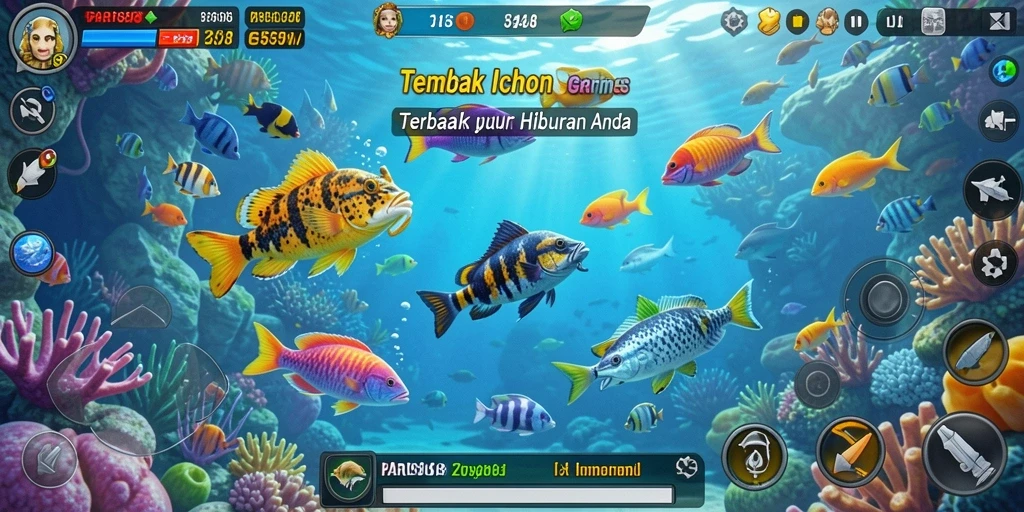 Tampilan gameplay PARIS88 dengan aksi tembak ikan yang seru.