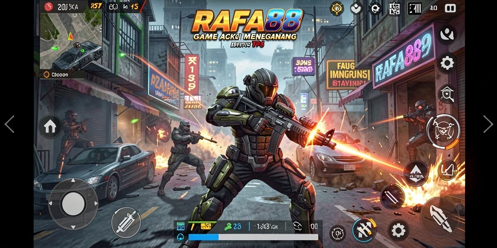 Tangkapan layar menampilkan aksi intense gameplay RAFA88.
