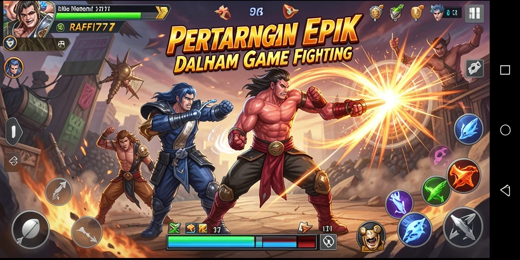 Tampilan aksi seru dalam gameplay RAFFI777.