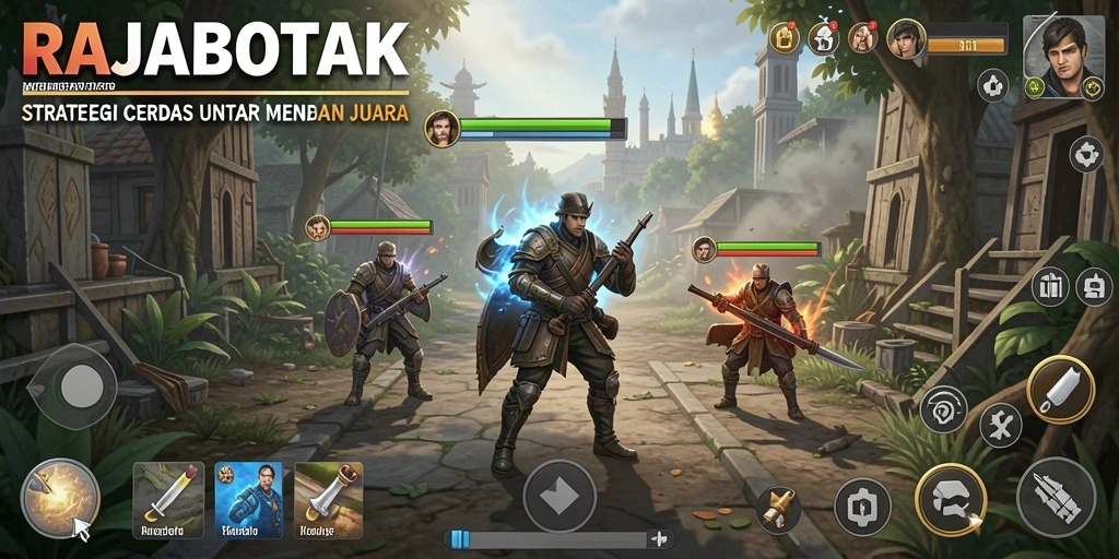 Tangkapan layar RAJABOTAK yang menampilkan aksi strategi mendebarkan.
