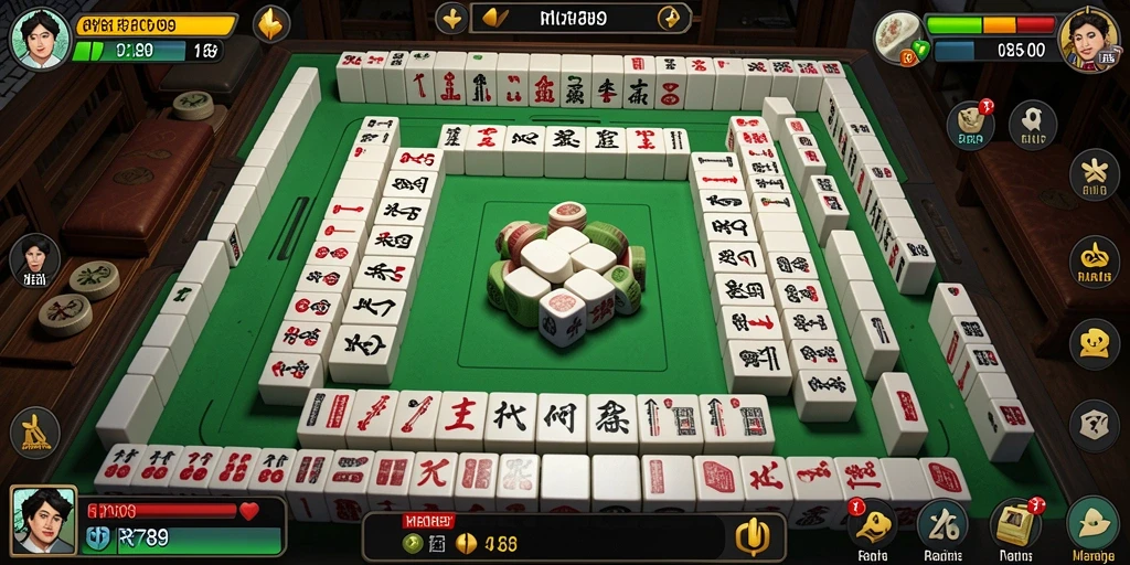 Tampilan menarik dari gameplay Mahjong yang seru.