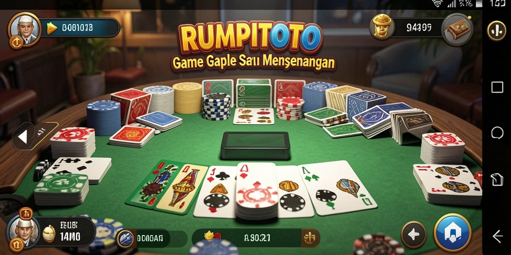 Tampilan gameplay RUMPITOTO yang menarik saat bermain Gaple.