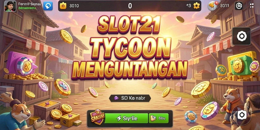 Tampilan gameplay SLOT21 yang menarik dengan mesin slot beragam.
