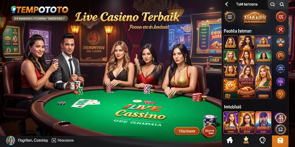 Tampilan menarik gameplay Live Casino TEMPOTOTO yang mendebarkan.