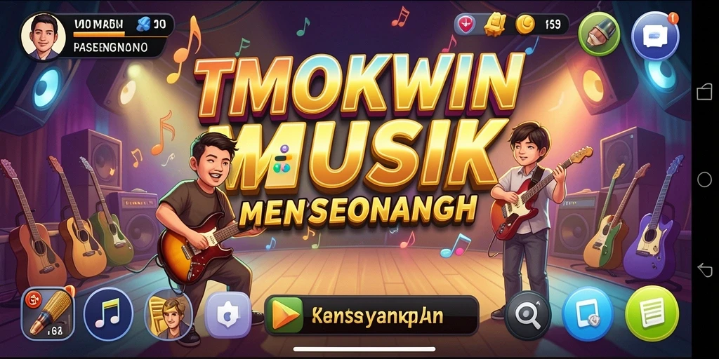 Screenshot gameplay TMOKWIN yang menarik dengan tantangan musik.