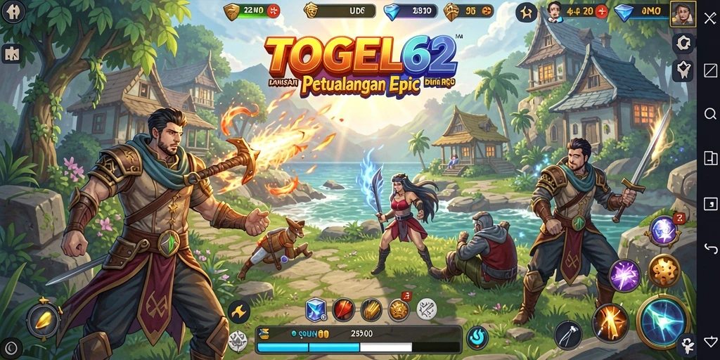 Gameplay TOGEL62 menampilkan pertarungan seru di dunia fantasi RPG.