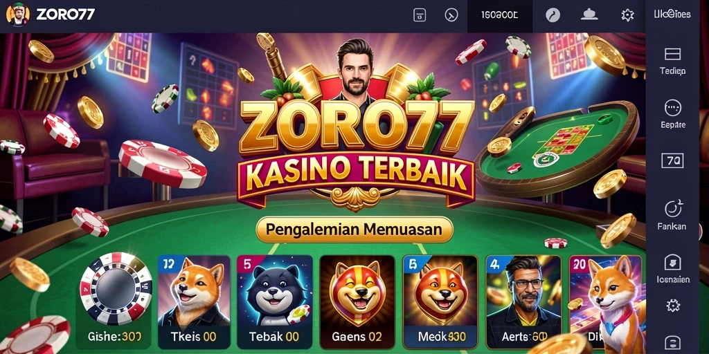 Screenshot gameplay ZORO77 menampilkan aksi seru permainan Kasino.